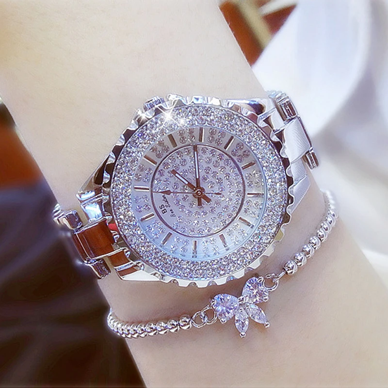 

Women Watches Gold Luxury Brand Diamond Quartz Ladies Wrist Watches Stainless Steel Clock Female Watch Relogio Feminino 2023