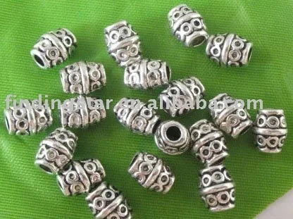 

300pcs Tibetan silver Metal circle barrel spacer beads A204