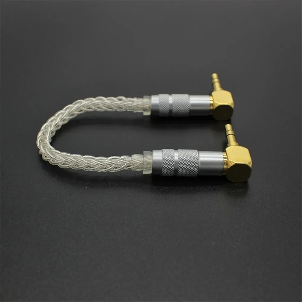 FENGRU DIY 10cm AUX Cable Male to Male 128 core braided Stereo Audio Cable For Walnut V2/V2S Zishan Z1/Z2 Amplifier MP3