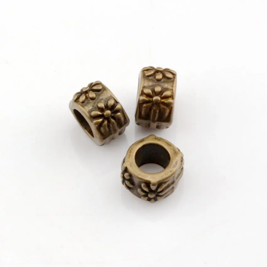 

66 Pcs Ancient Bronze Style Carved Loose Zinc Alloy Beads Spacer Charms Fit 5mm Cord 1488