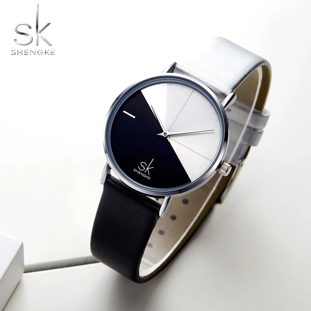 Shengke Relogio Feminino Women Watches Girl Quartz Watch Casual Leather Ladies Dress Watches Women Clock Montre Femme