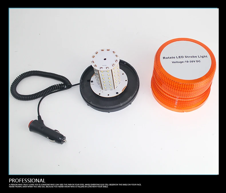 LED Magnetic 10-30V Highlights 72LED rotate Strobe flash Rotation Warning Lights Project Forklift Top Round Ambe Traffic Light