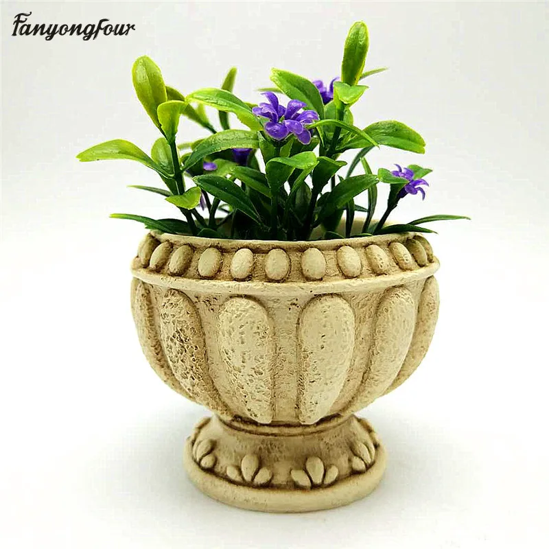 Silicone Mold 3d flowerpot Home Decor Tool Succulent Mini Flowerpot Mold European Retro Vapor Concrete Silicone Mould