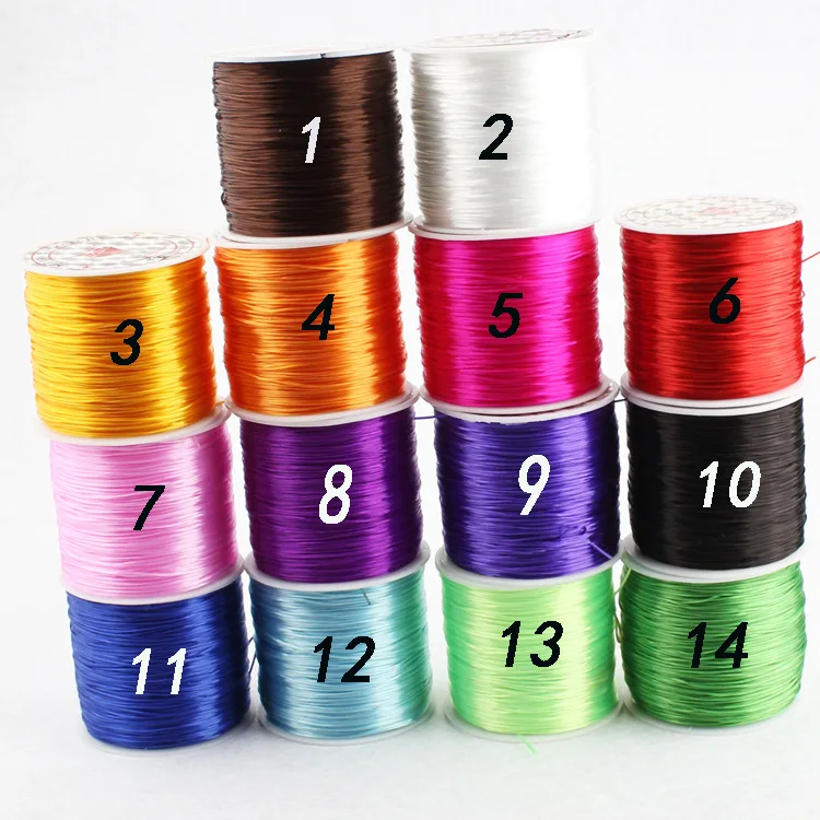 60 M Colorful Flexible Rope DIY Crystal Beading Stretch Cord Elastic Line  Beadwork  Wire Thread Jewelry Making  21 colors wire