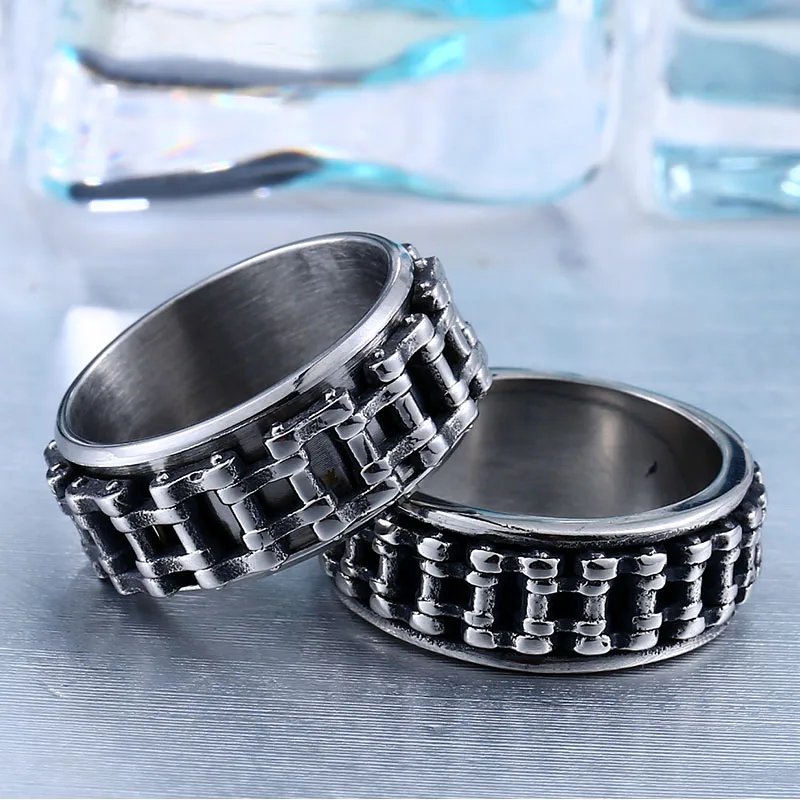 Beier new store 2016 chain biker Stainless Steel men ring Personality fine Jewelry LLBR8-301R