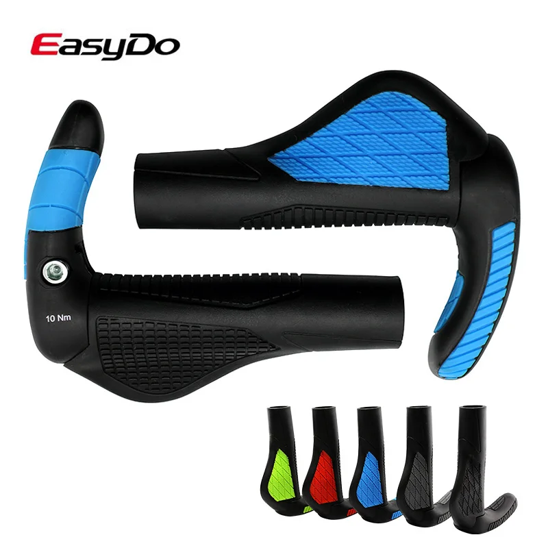 EasyDo Lock On Bike Bicycle Grips Ergonomic Soft Cycling MTB Bike Handlebar Grips Fiberglass Bar Ends Mountain Bike Handle Grips