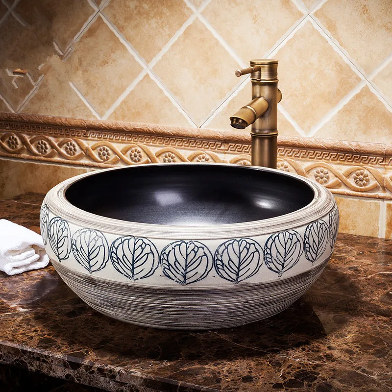 

China Handmade Lavabo Washbasin bathroom sink bowl countertop Ceramic wash basin bathroom sink