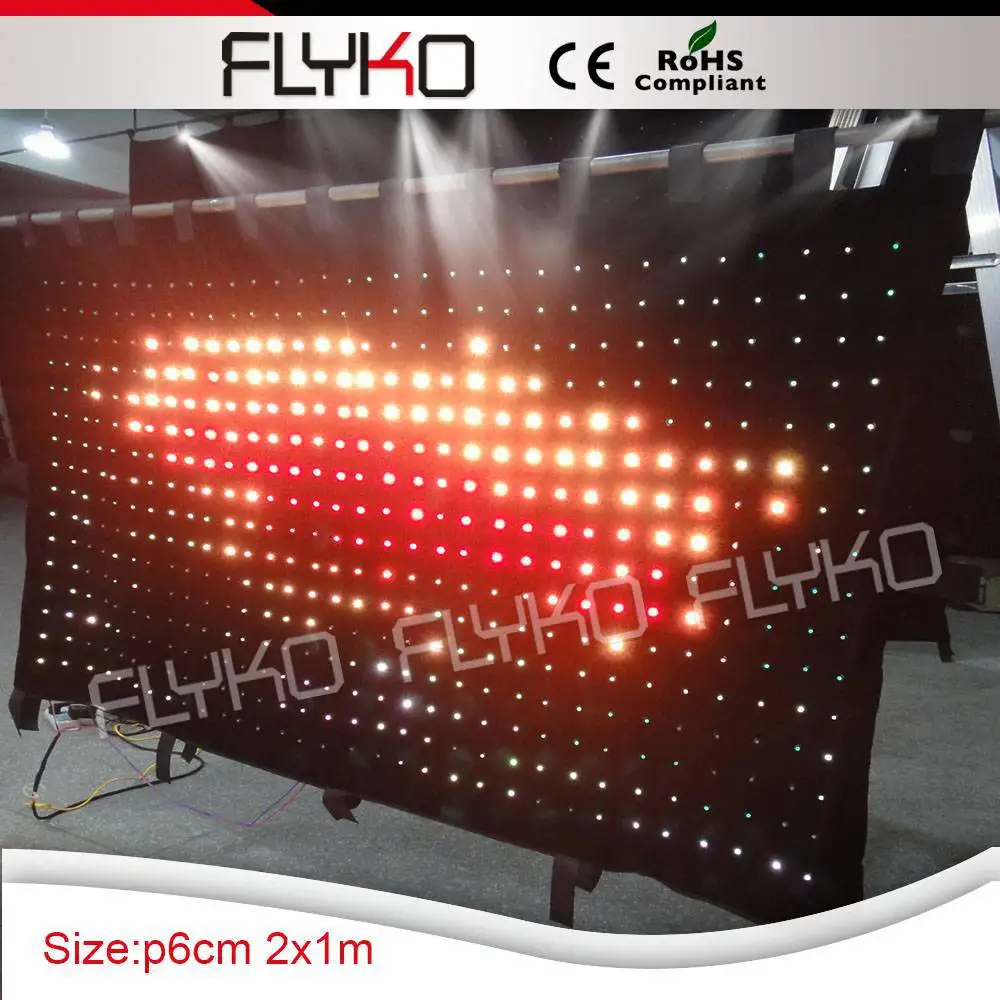 

1*2m indoor LED video curtain video cloth with CE RoHS for party decoration