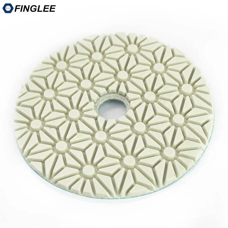 3 Steps Dry Diamond Polishing Pad FINGLEE 4 Inch/100mm Stone Work Restoration Buff Resin Discs for Granite Marble Quartz