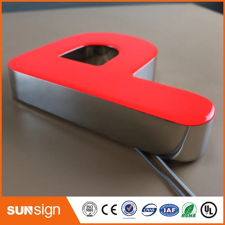 

Stainless steel led frontlit illuminated epoxy resin led letter sign