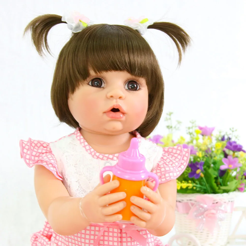 

56CM bebe doll reborn toddler doll girl full body silicone vinyl realistic flexible baby bath toy gift alive baby