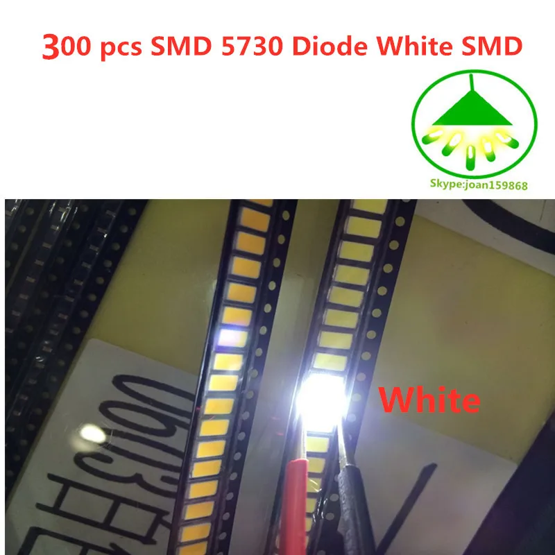 

300 pcs SMD 5730 Diode White SMD 5730 0.5W LED 5630 6000k 6500k Super Bright Chip SMD 5630 5730SMD 150mA PCB SMT Emitting Diode