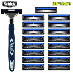 Schick – ensemble de 17 lames de rasoir Ultra bleues pour hommes, rasoir pour barbe, facile à nettoyer, vitamine E, 1 pièce, livraison gratuite