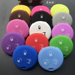 ZAD Silicone car key cover case fits for benz Smart MERCEDES City   Fortwo Roadster 3button remote key protector car accessory