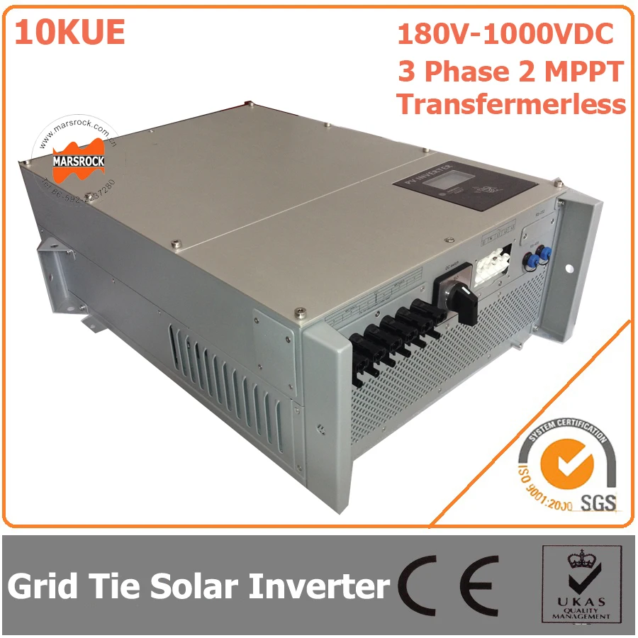 

10000 Вт/10 кВт в-В постоянного тока, трехфазный 2 MPPT-трансформатор, водонепроницаемый IP65 сетчатый солнечный инвертор с сертификатами CE RoHs