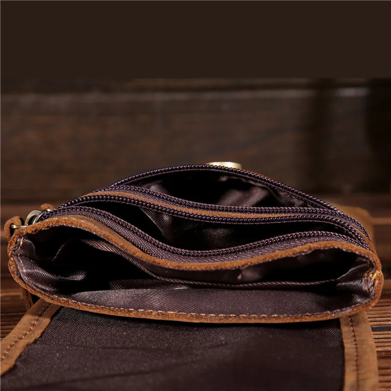 Fanny Waist Bag Men Genuine Leather Belt Bum Leg Hip Packs for Men Mini Multi Phone Box Wallet and Purse Outdoor Coin Card Pouch