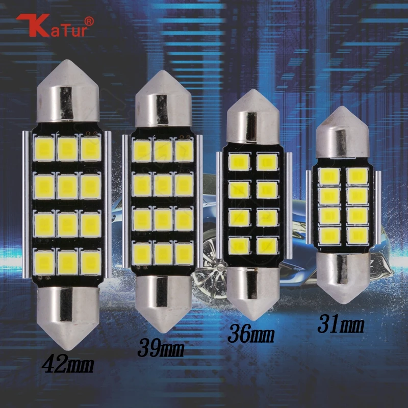 2pc C5W LED C10W led CanBus bulb No Error 31mm 36mm 39mm 42mm LED Festoon Light Car Interior Reading Light 12V 6000K White