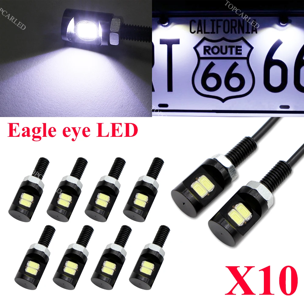 SO.K 10pcs DRL LED Eagle Eye 2 Chips 5630 SMD LED Bulbs Motorcycle Boat Car Auto License Plate Daytime Runing Warning Fog lights