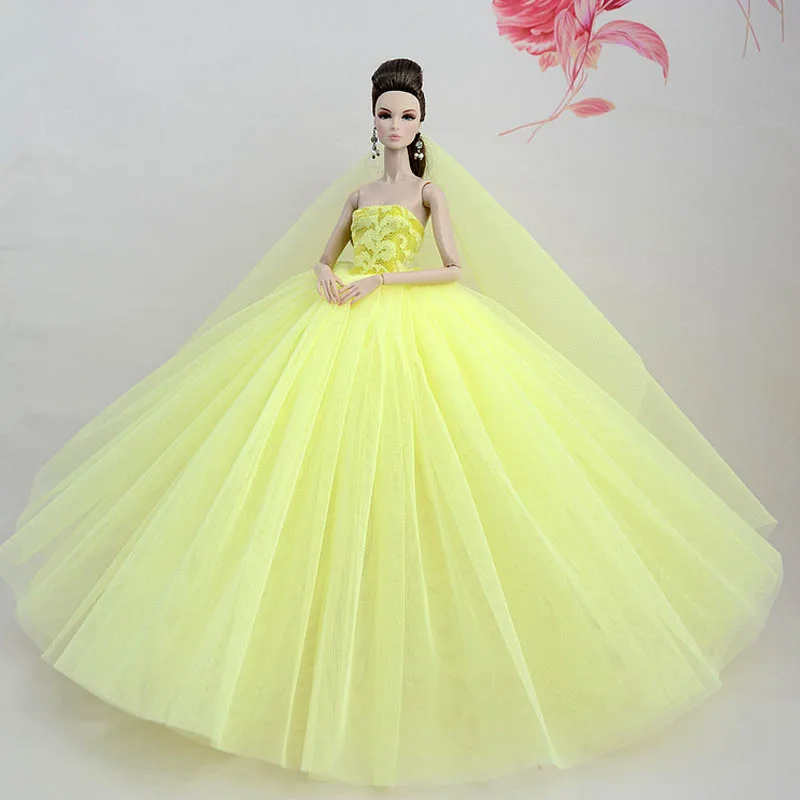 Doll Clothes For Barbie Princess Wedding Dress Noble Party Gown For Barbie Doll Fashion Design Outfit Best Gift For 1/6 Doll