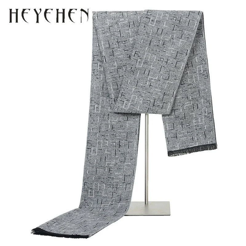 

Men Winter Acrylic Cashmere Scarf Plaid Luxury Brand Ring Scarf Wrap Warm Long Shawl Male Pashmina High Quality HY120