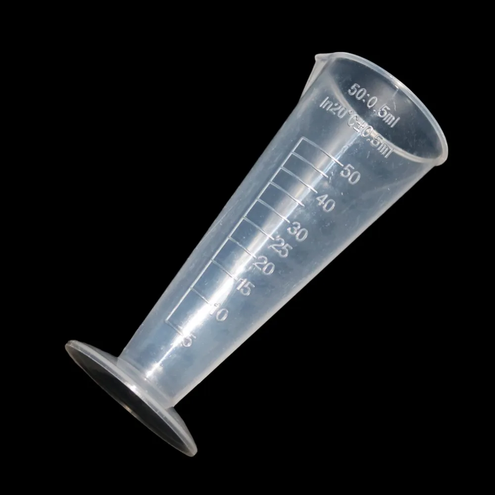 50ml Cone Plastic Measuring Cylinder Graduated Measuring Cylinder Tools Chemistry Laboratory Test School Supplies 1 Pcs