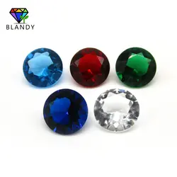 Wholesale Price 1.0~12mm Round Cut Green Glass Beads Loose Red/Seablue/Blue Glass Stone Synthetic Gems For DIY Jewelry