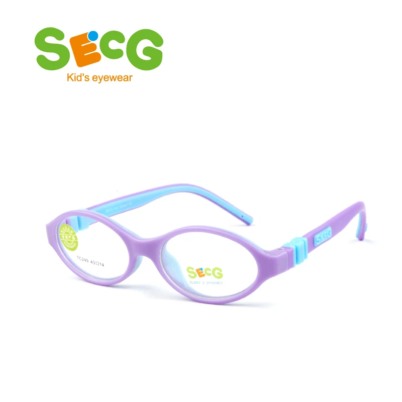 SECG Round Cute Children Optical Glasses Frames Silicone Solid Unisex Kids Glasses Eyewear Children Prescription Spectacles