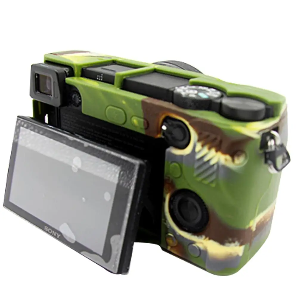 Funda protectora de silicona de goma para Sony Alpha A6400 A6300, funda de piel con marco Protector