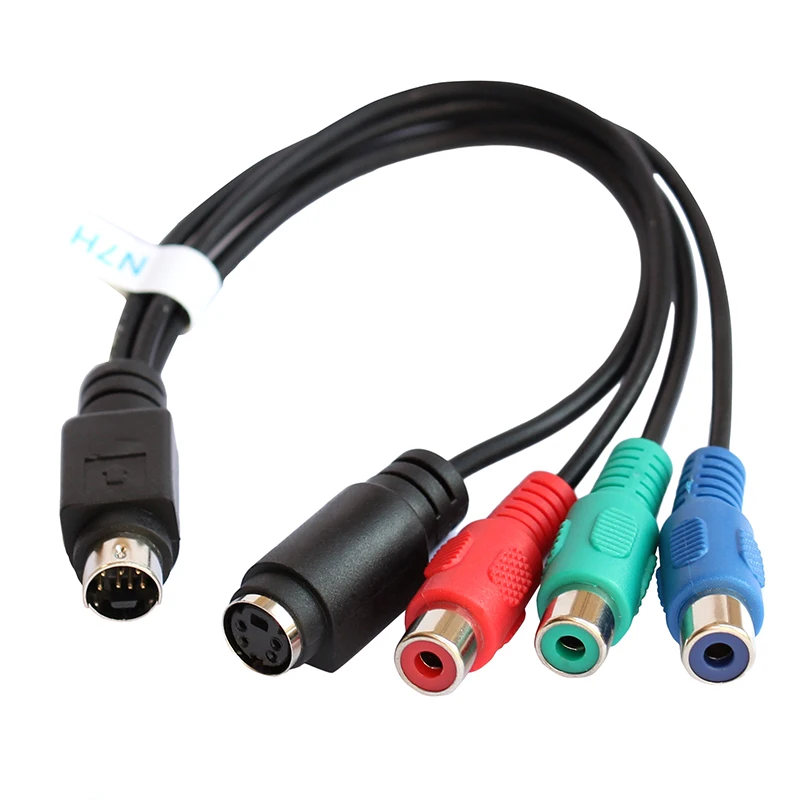 7 Pin S-wideo do kobiet RGB/3 RCA i 4 pin S-wideo FemaleComponent kabel 20 cm na PC DVD HDTV