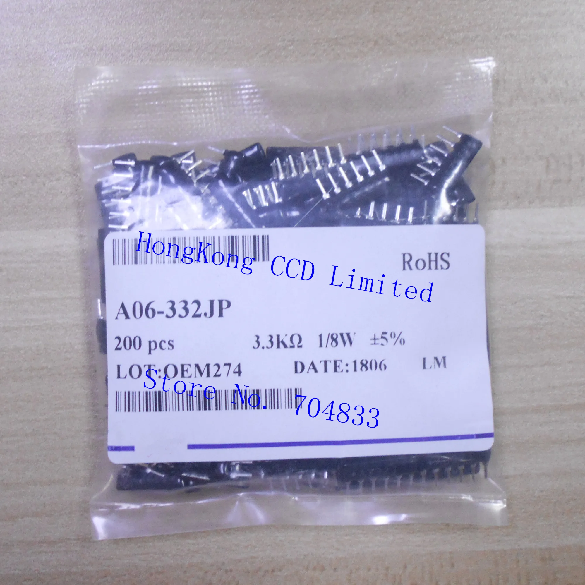 

200pcs/lot Network Resistor 6pin 1/8W 5% A06-331JP A331J 330R A06-391JP A391J 390R 1K 10K 6.8K 33K 3.3K 5.1K DIP exclusion