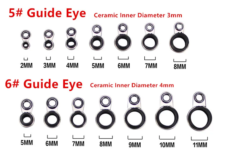 Rock Angelrute Guide Ring Guide Eye Top Ringe Weitwurf Teleskop Angelruten Linie Kreuz Lot 3 Stück – Detail 1