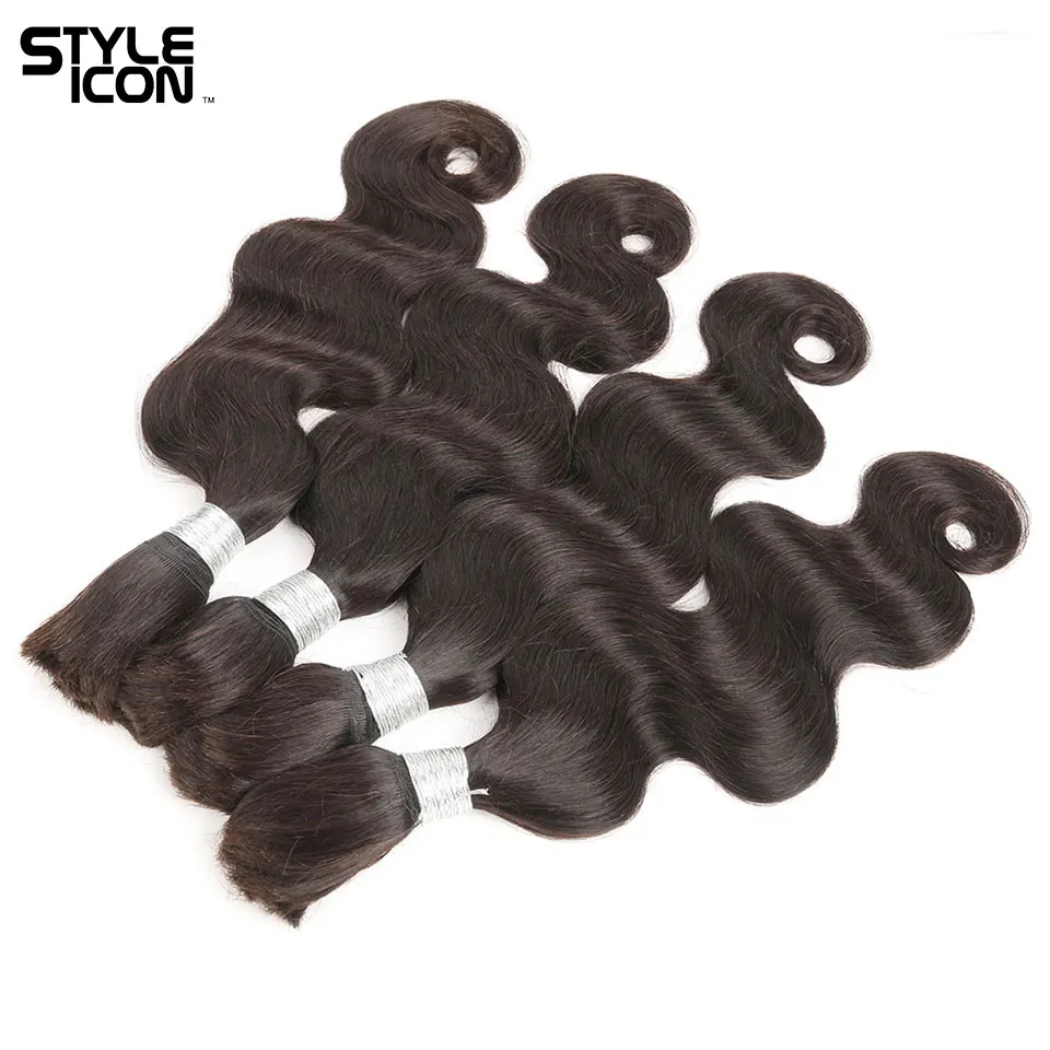 Styleicon-extensiones de cabello ondulado, cabello humano mongol, trenzas de ganchillo, Remy, sin trenza, 3 y 4 mechones