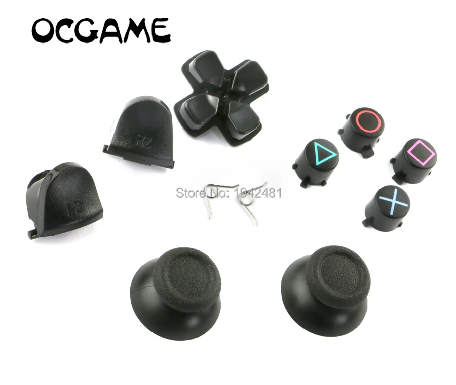 2sets Black JDS001 Full Sets Replacement Parts Buttons JDM JDS 001 011 For PS4 Controller Repair Parts
