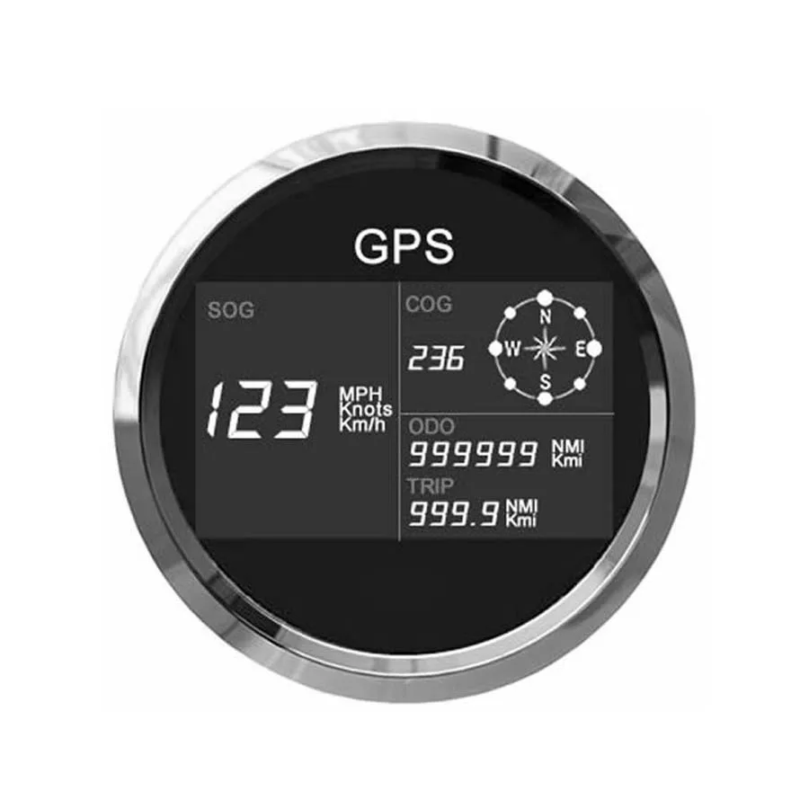 New Universal 85mm GPS Speedometer 7 Color Background Light IP67 Waterproof Kus Gauge 0~299 MPH Knots Km/h for Car Truck 12V 24V