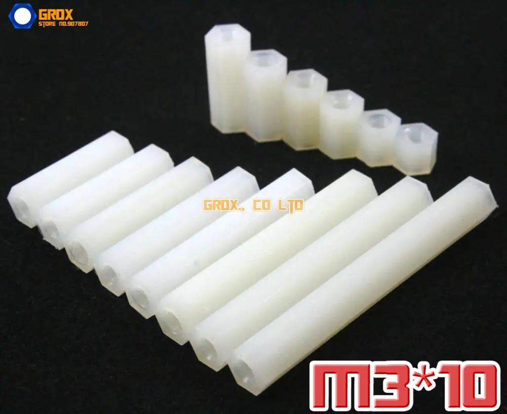 

200 Pieces Nylon M3 x 10mm Female PCB Motherboard Standoff Spacer