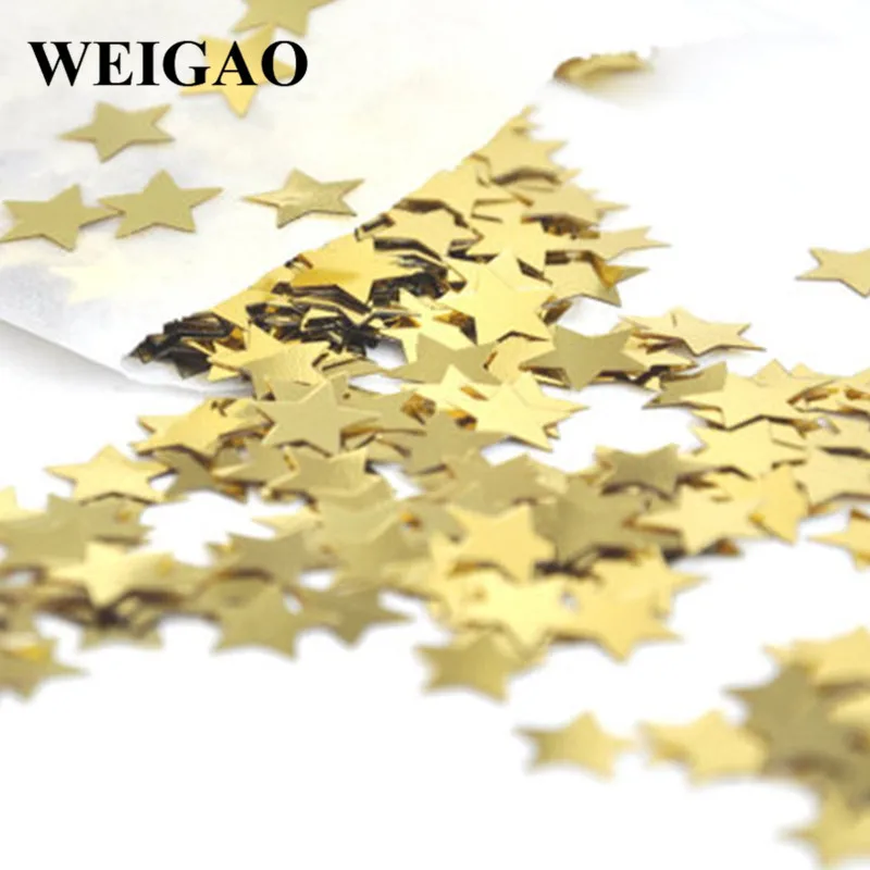 WEIGAO 1000pcs/lot 4mm Little Stars Table sequins Confetti Sprinkles DIY Birthday Party Wedding Party Art  Decoration Supplies