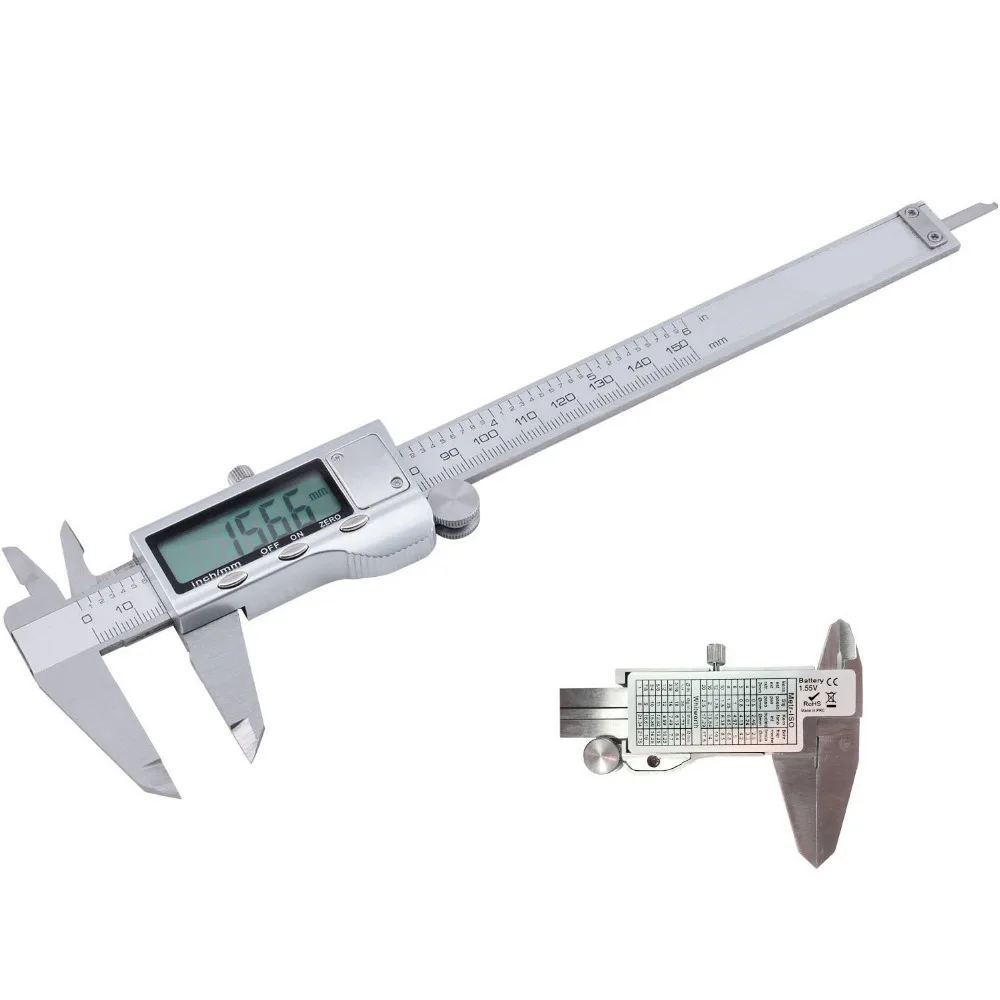 High Quality Metal 6-Inch 150mm Stainless Steel Electronic Digital Vernier Caliper Micrometer Measuring Free Shipping