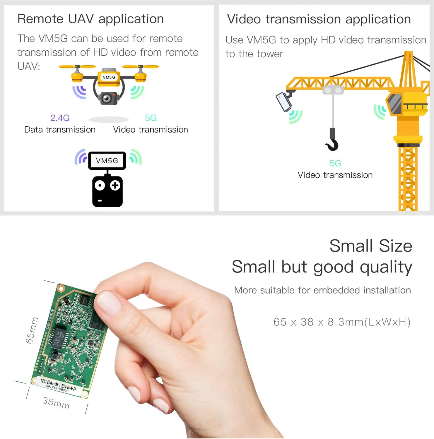 VONETS industrial grade 5g dual-band wifi module 1200M wireless bridge repeater wireless wifi to cable