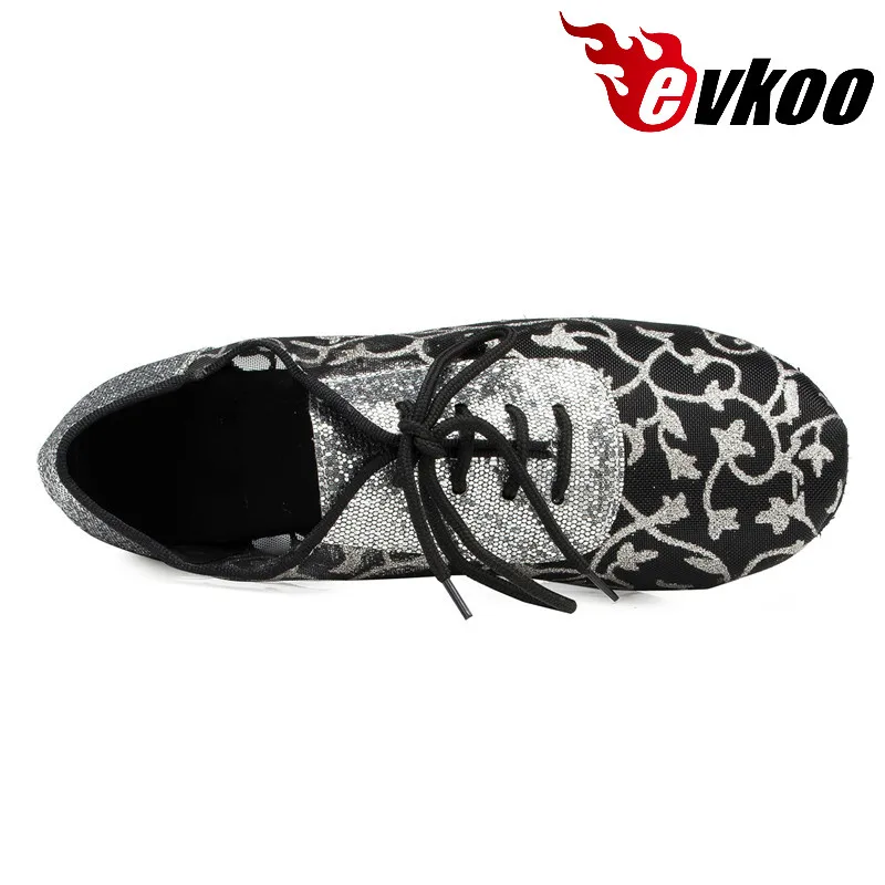 Evkoodance, zapatos de baile de malla con purpurina para mujer, talla estadounidense 4-12, tacón bajo de 4cm, zapatos de baile latino personalizados