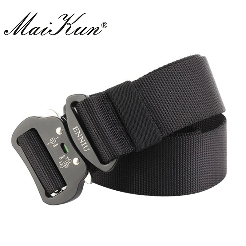 Maikun-ceinture en Nylon pour hommes, longueur 4.2CM, ceinture tactique de l'armée pour hommes, large boucle en métal