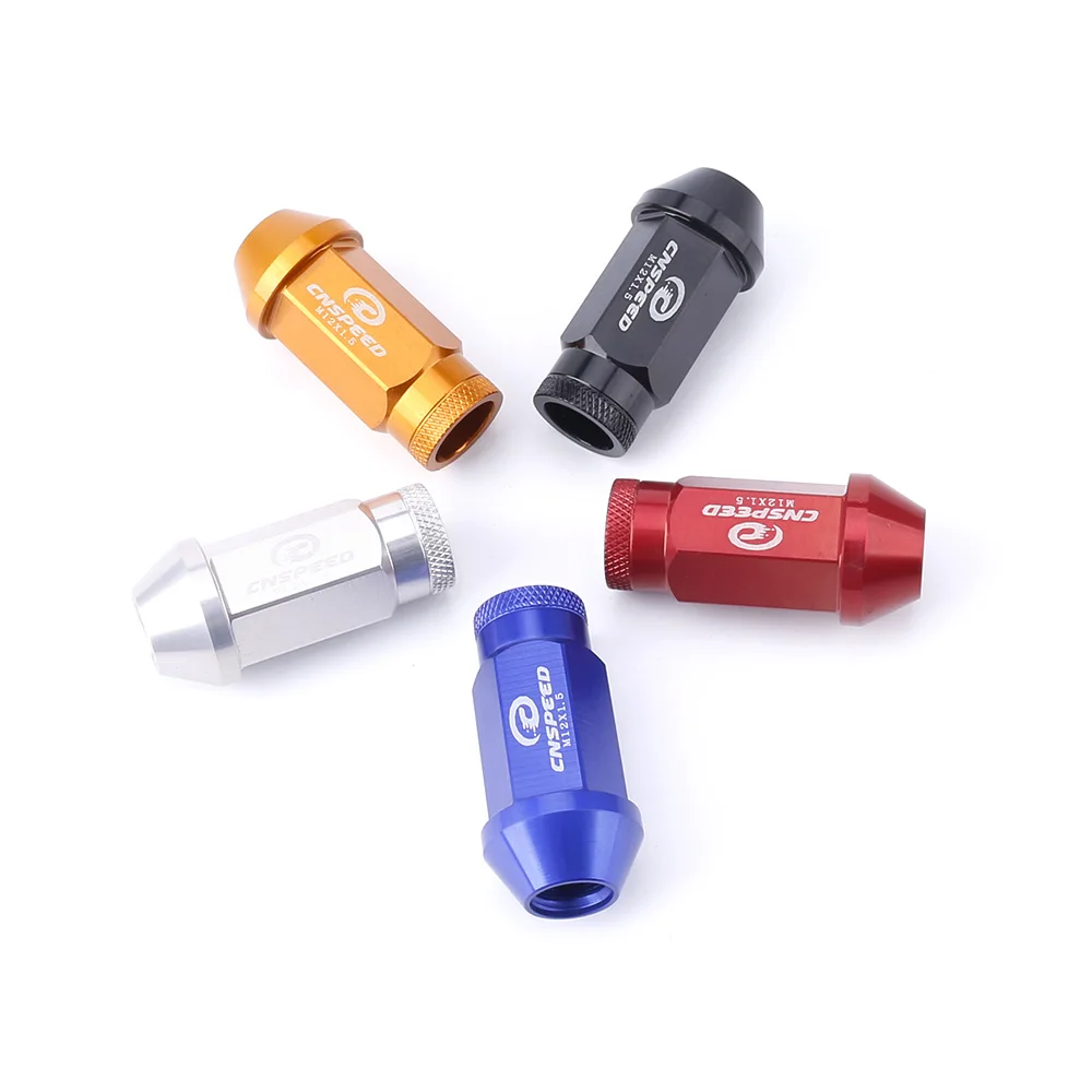 7075-T6 Aluminum CNSPEED Anti Theft Wheel Lug Nuts M12X1.5 Racing Wheel Nuts 20pcs Racing lug nuts +1 security key