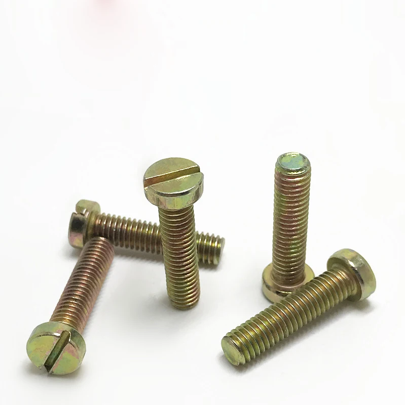 10pcs M6 carbon steel color zinc slotted head screw high quality bolt High brightness screws bolts 25mm-50mm length