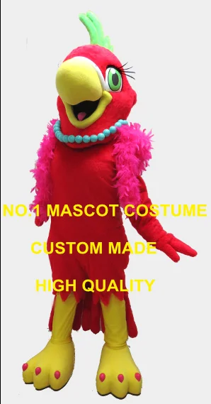 

Pretty Red Female Parrot Mascot Costume Adult College Scholl Anime Cosply Costumes Mascotte Carnival Fancy Dress Suit Kits 1942