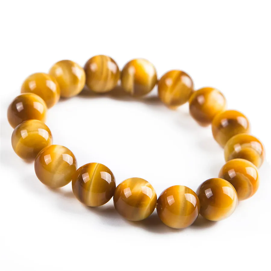 

Natural Gold Tiger Eye Bracelet For Women Lady Men Healing Gift Crystal Beads Reiki Stone Gemstone Strands Jewelry AAAAA 10-14mm