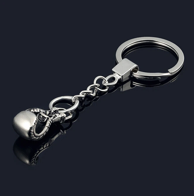 Hot Cool Metal Keychain boxing glove Key chain Car Key Ring Silver Color Key Holder Man Women Gift Jewelry wholesale 17171