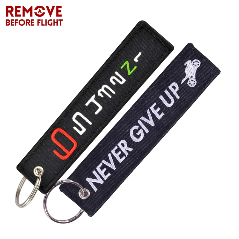 Fashion Key Ring 6 5 4 3 2 N 1 Launch Keychain for Motorcycles Stalls Tag Never Give Up Embroidery Happiness Keychain Holder