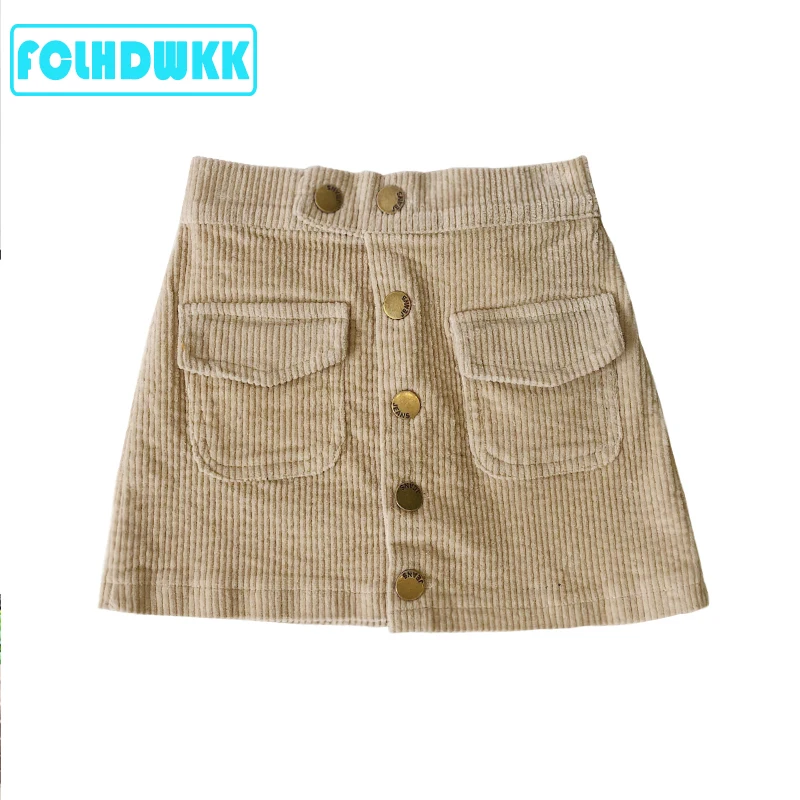 FCLHDWKK Girls Skirts For Kids 2019 Winter Autumn New Arrival Children Clothes Kids Corduroy Skirts Baby little Girl Skirts 1-7Y