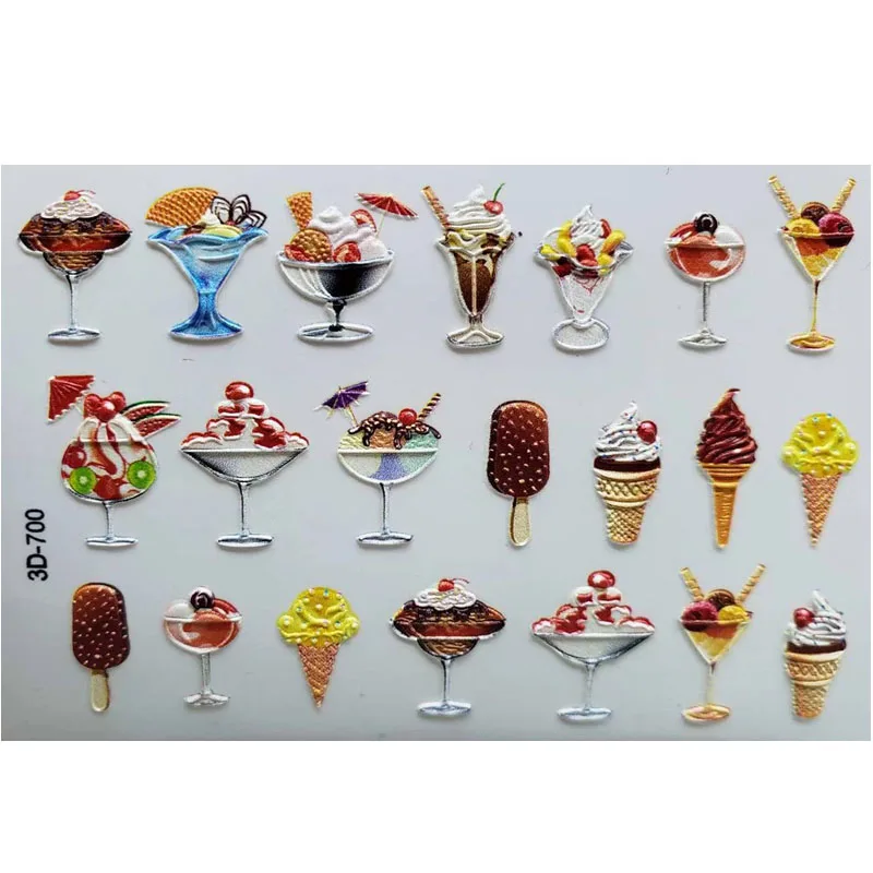 3D Acrylic Engraved Natural Bee Nail Sticker Nail Water Decals Fashion Empaistic Nail Water Slide Decoration