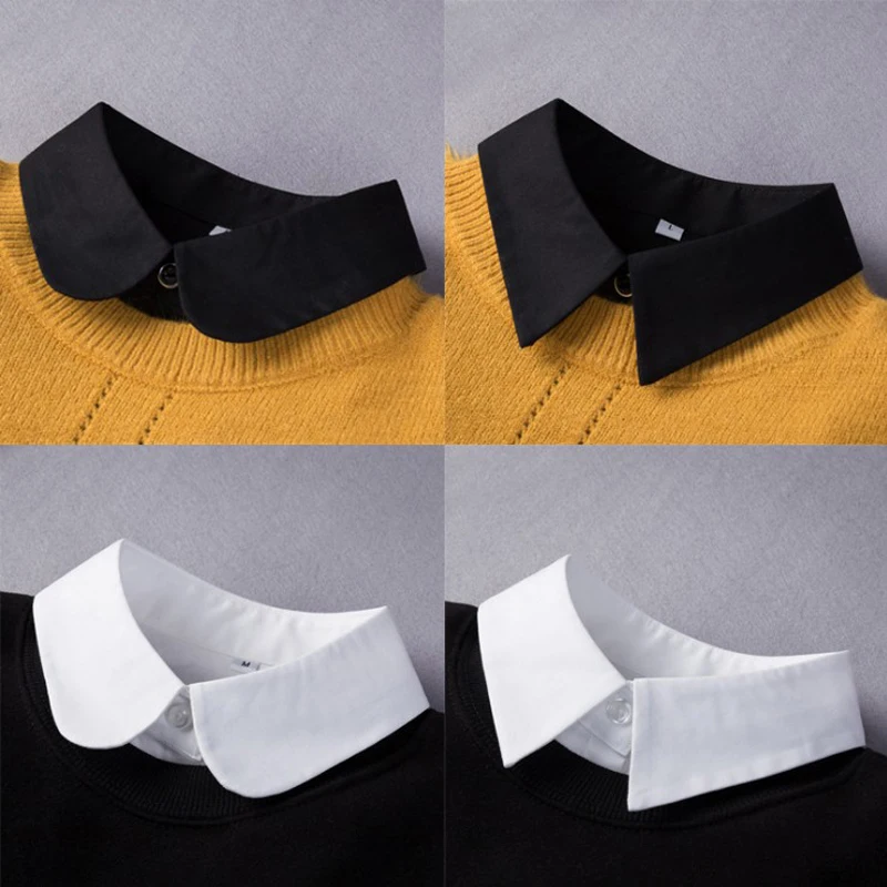 YSMILE Y Unisex Black White Fake Collar New Arrive Large Size Women Men Detachable Collar Shirt Suit Vest Neck Decoration Collar