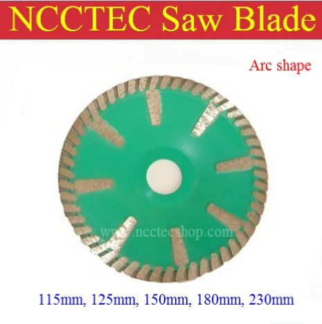 

4.5'' NCCTEC Diamond ARC saw blade with long protective teeth (5 pcs per package) | 115mm granite sandstone Curve cutting disk